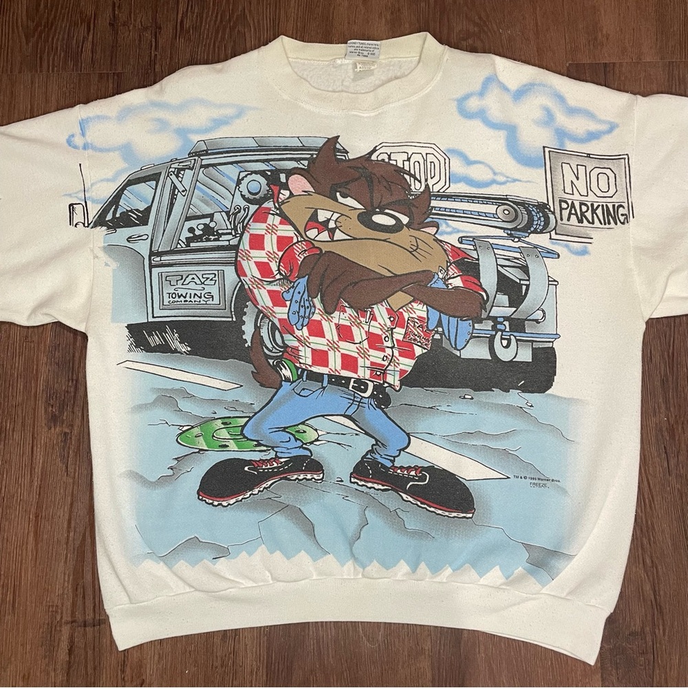 Vintage Men's Looney Tunes Official 1995 Taz's Hook Up With The Man Size XL RARE